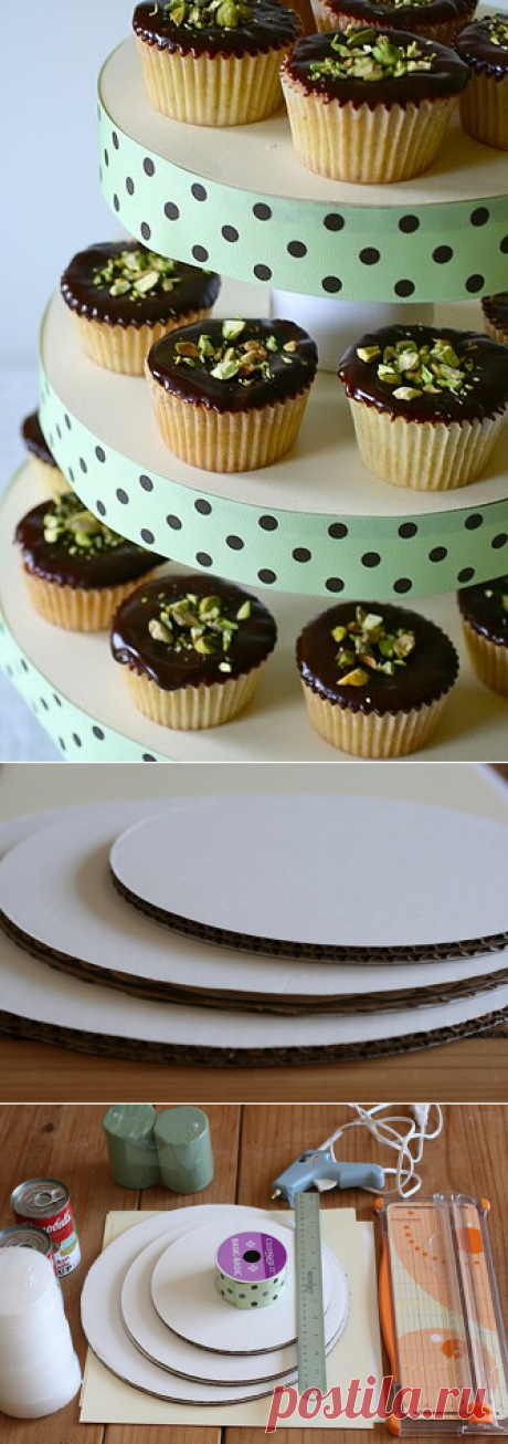 Cómo hacer un Stand para Cupcakes usando latas y círculos de cartón