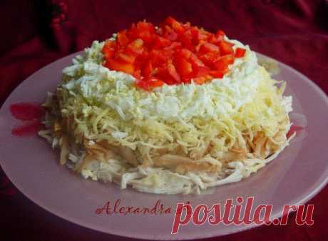 Куриный салат с яблоком