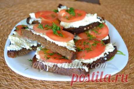 Бутерброды с помидорами и сыром - рецепт с фото