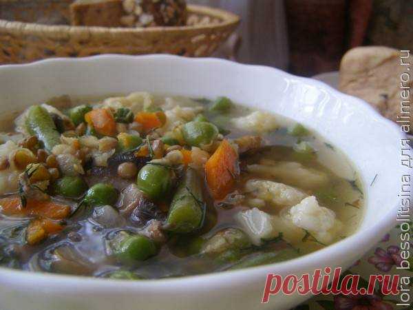 Суп диетический с грибами и чечевицей / Рецепты с фото