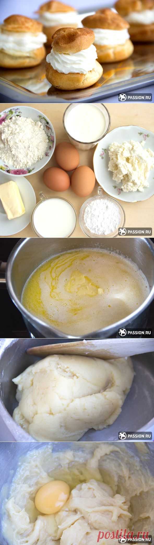Профитроли со сливочно-творожным кремом: пошаговый рецепт с фото и видео