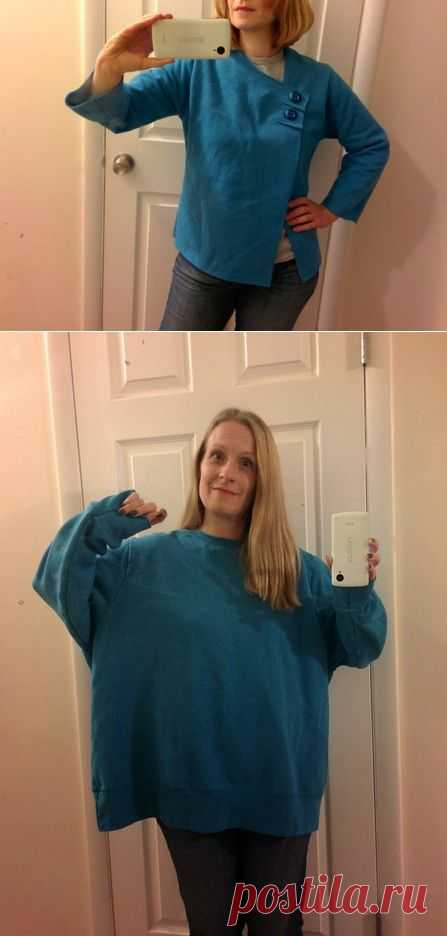 Переделка спортивного свитшота в деловой кардиган (Diy) / Худи, свитшоты и толстовки: идеи декора / ВТОРАЯ УЛИЦА