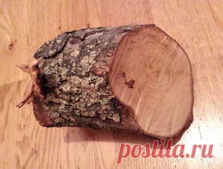 Кулон из куска бревна