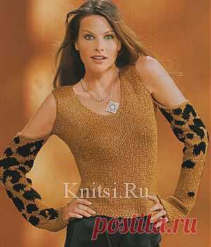 Топ с нарукавниками. Вязание для женщин / Топы / Спицами