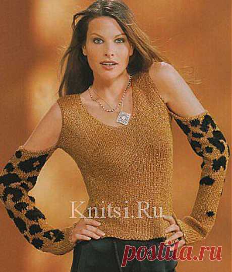 Топ с нарукавниками. Вязание для женщин / Топы / Спицами