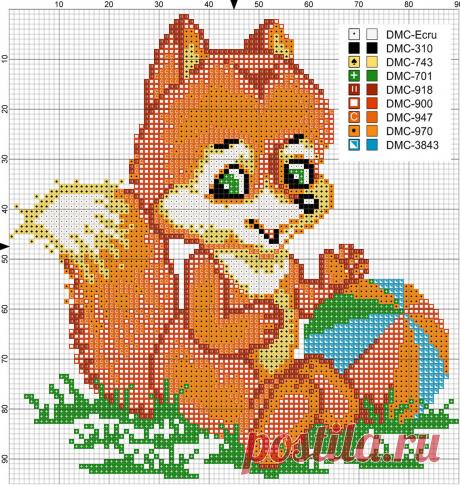 Вышиваем рыжих плутовок в детскую | Хомяк-Жаба | Яндекс Дзен