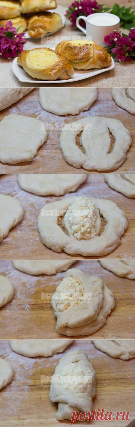 Булочки с творогом в виде лодочек (тесто без яиц), рецепт с фото | Все Блюда