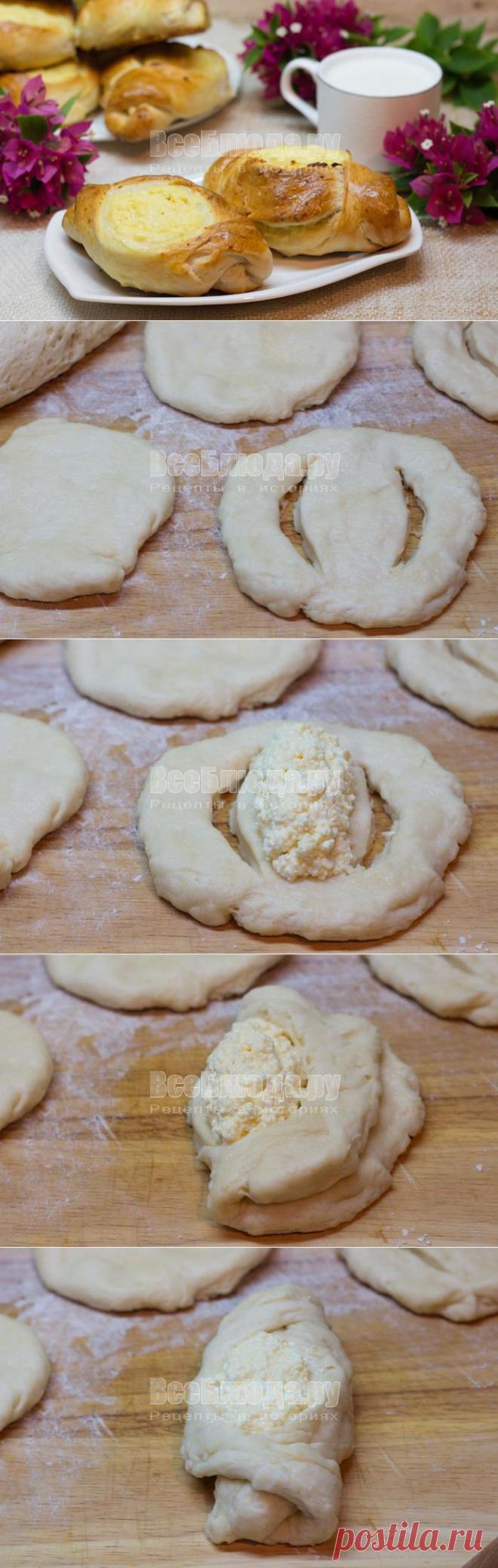 Булочки с творогом в виде лодочек (тесто без яиц), рецепт с фото | Все Блюда