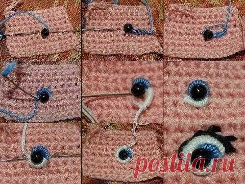 Вышитые необычные глазки...