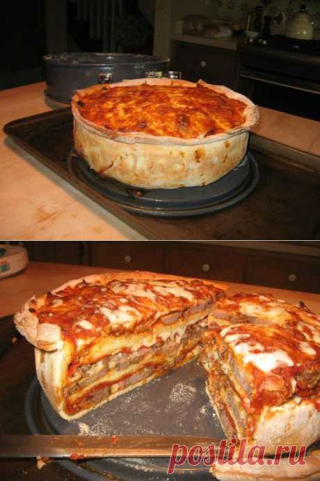 Многослойная мясная пицца для настоящих мужиков