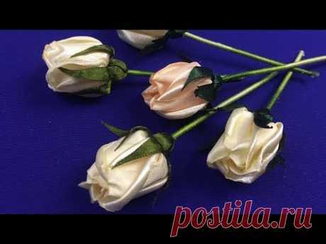 Ribbon rose buds/Сapullo de rosa de cintas/Бутон розы из лент