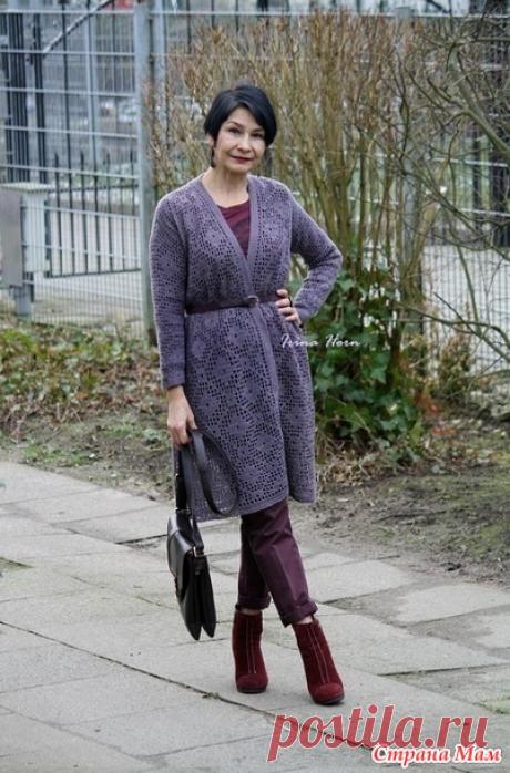 . Кардиган в филейной технике для коллеги в подарок. Крючок Так получилось, что вначале показываю работу начала февраля. Перескакиваю через платье для меня, работа января. Кардиган для моей коллеги Ольге.