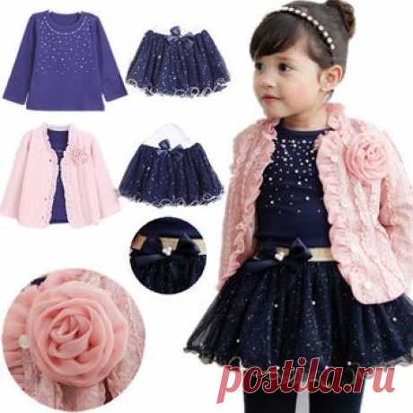 619,42 - 737,74 руб Бесплатная доставка 2014 комплектов пружин новорожденных девочек Одежда 3 шт соответствии девочек цветок пальто + синий T рубашка + юбка балетной пачки девушки одежду, в одежде наборы от детей и Mothercare на Aliexpress.com | Alibaba Group