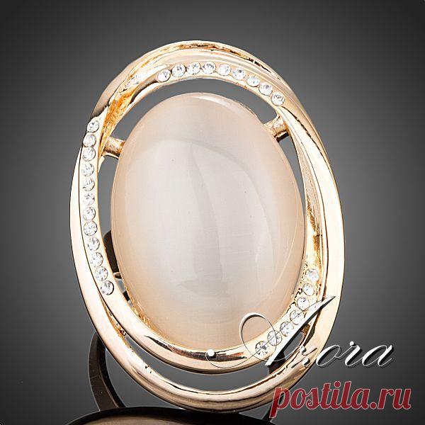 Азора 18 К настоящее позолоченные в форме яйца Stellux австрийский хрусталь регулируемый размер кольцо TR0131 купить в магазине AZORA JEWELRY  на AliExpress