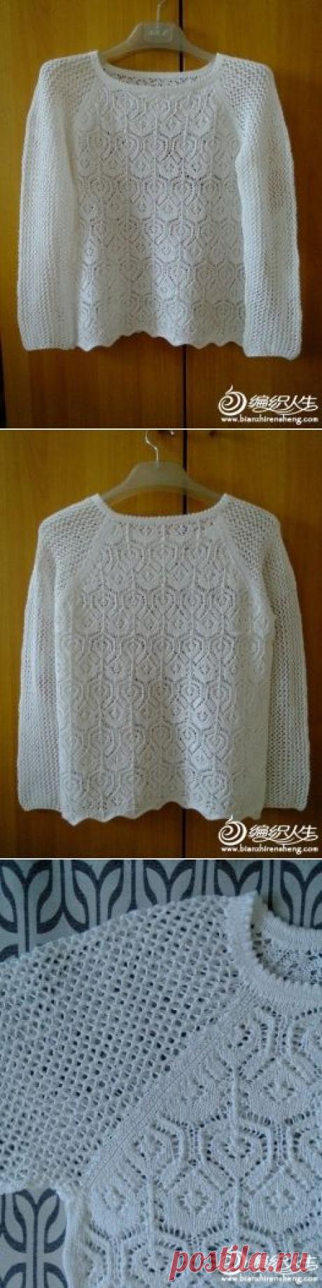 пуловер спицами