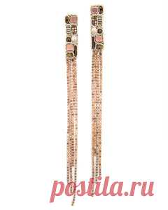 Длинные серьги-кисточки из бисера цвета розового золота – Olga Sergeychuk Jewelry