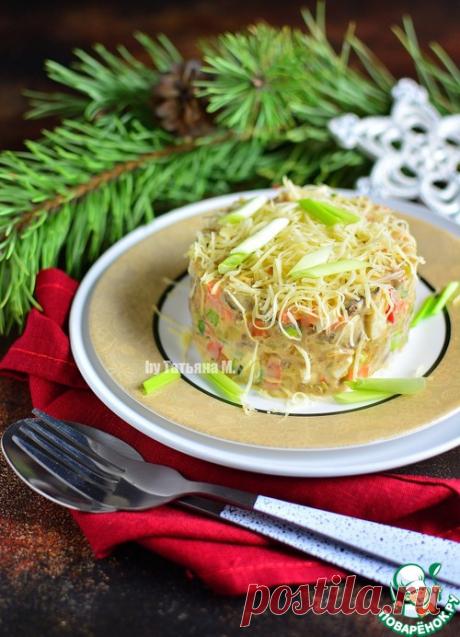 Салат с печенью и мандаринами - кулинарный рецепт