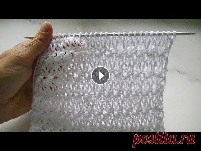 КРАСИВЫЙ ,АЖУРНЫЙ УЗОР С ЭФФЕКТОМ  ВЫТЯНУТЫХ  ПЕТЕЛЬ. УЗОР ДЛЯ ПЛЯЖНЫХ ТУНИК И НЕ ТОЛЬКО.... Раппорт 2 петли,4 ряда. Вяжется поворотными и круговыми рядами. плейлист узоры спицами. плейлист сетчатые узоры купить пряжу с пайетками купить пряжу ...