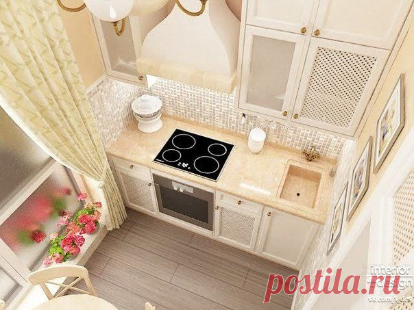 Четыре варианта обустройства действительно маленьких кухонь 
Кухня площадью 6 кв.м – типичная кухня в стандартной хрущевке. Прямоугольная или квадратная, такая кухня требует грамотной планировки, ведь использовать кухонное пространство необходимо по максимуму.