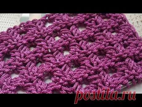 Крупная клетчатая фактура нового узора из пряжи Macrame 👌 knitting pattern.