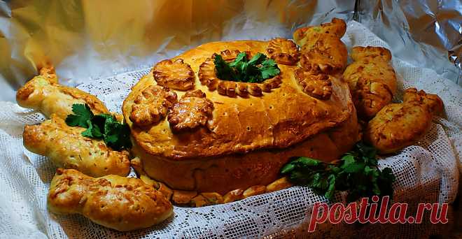 Фантастический пирог!!! Кулебяка к пасхе!!!.