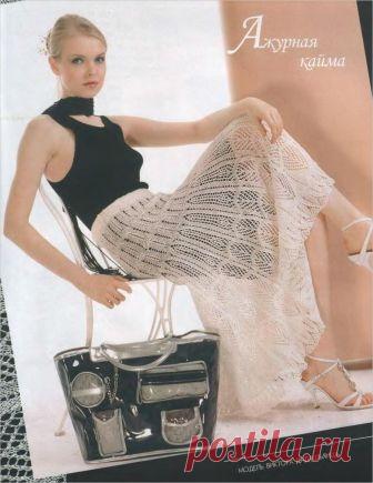 Ажурная юбка спицами