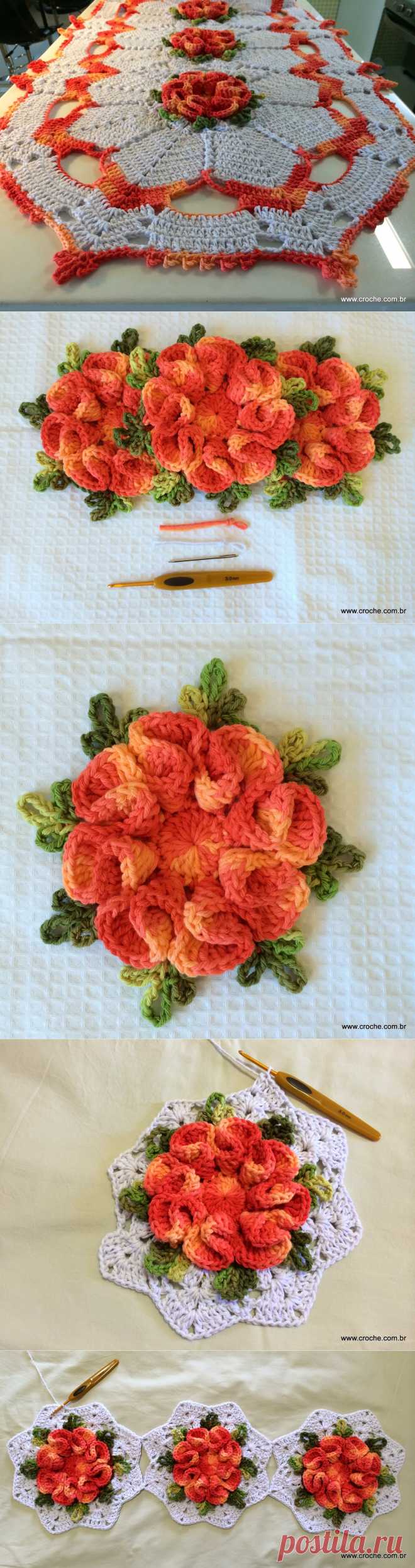 Ковер камелии - Прохождение 1-я часть - Croche.com.br