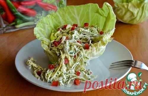 Салат из капусты с заправкой из брынзы - кулинарный рецепт