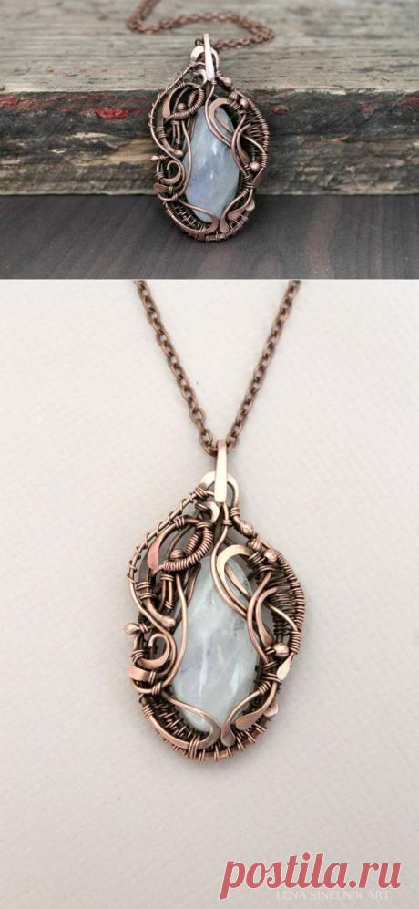 Moonstone pendant wire wrap pendant wire от LenaSinelnikArt