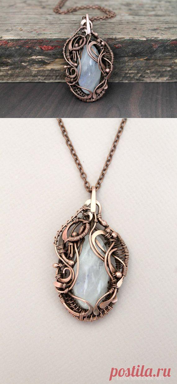 Moonstone pendant wire wrap pendant wire от LenaSinelnikArt