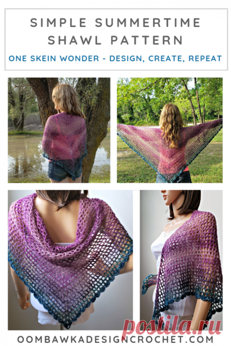 One Skein Simple Summertime Shawl • Oombawka Design Crochet
