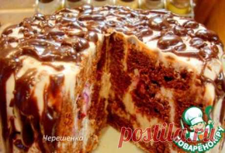 Шоколадный торт с творожно-йогуртовым кремом - кулинарный рецепт