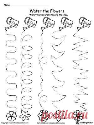 (690) Trace The Line Pattern to Water the Flowers