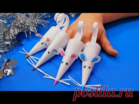 Мышка из бумаги 🐭 Символ 2020 года своими руками