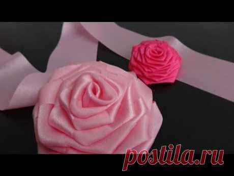 Роза из цельной ленты.Мастер-класс./Ribbon Rose/ - YouTube