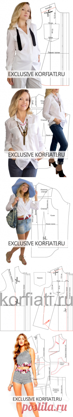 Выкройка женской рубашки от Анастасии Корфиати