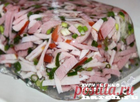РУССКАЯ ЗАЛИВНАЯ ЗАКУСКА ИЗ МЯСНОЙ НАРЕЗКИ.