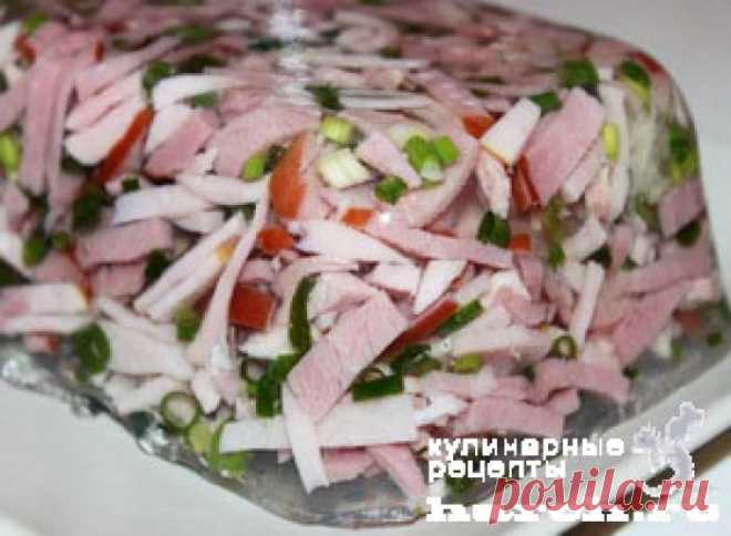 РУССКАЯ ЗАЛИВНАЯ ЗАКУСКА ИЗ МЯСНОЙ НАРЕЗКИ.