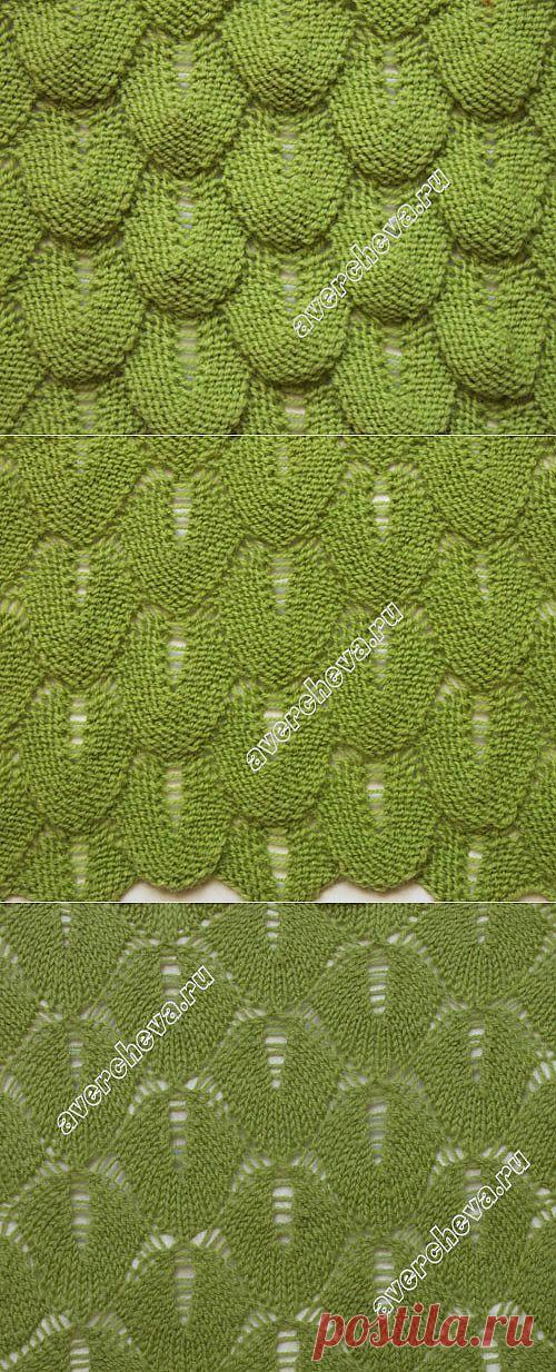 узор 244 волшебные листочки | каталог вязаных спицами узоров