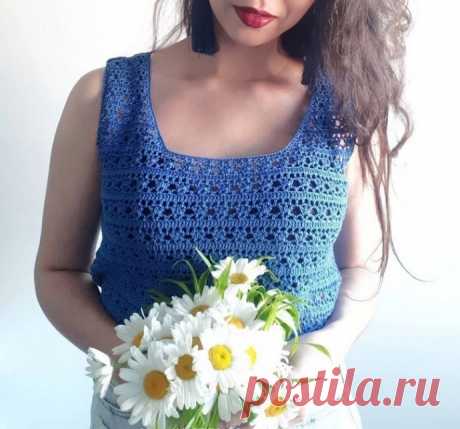 Топ крючком Топ крючкомЭтот узор создает красивые кружевные полосы на полотне.