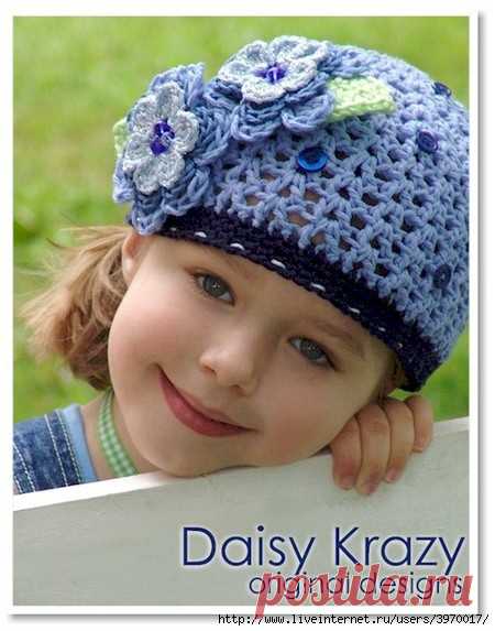 Детская шапка крючком от Daisy Krazy.