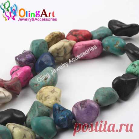 OlingArt натуральный свободный зеленый камень смешанный цвет/белый/красный/синий неравномерность камень ювелирные изделия бусины для DIY ожерелье | AliExpress