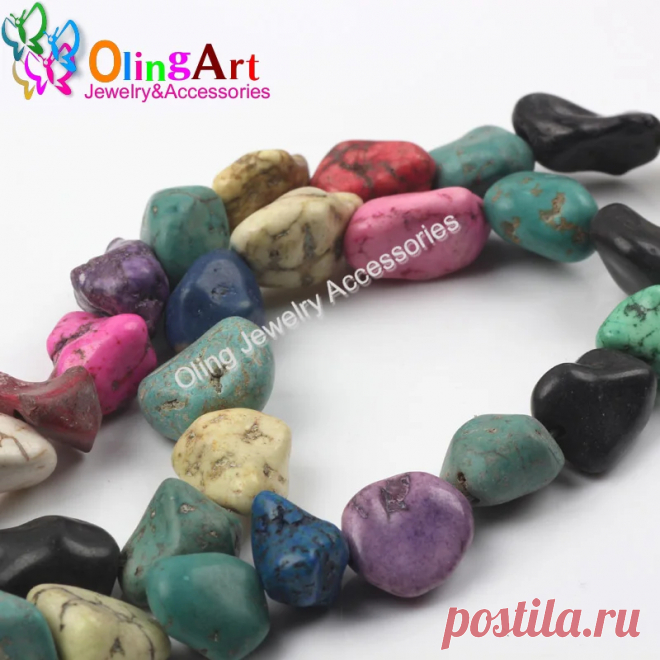 OlingArt натуральный свободный зеленый камень смешанный цвет/белый/красный/синий неравномерность камень ювелирные изделия бусины для DIY ожерелье | AliExpress