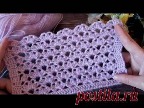 💥"РОССЫПЬ ТРИЛИСТНИКОВ"☘ Ажурный узор КРЮЧКОМ. ( N 186 )