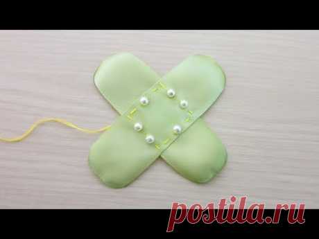 Amazing Ribbon Flower Work - Hand Embroidery Flowers Design - Sewing Hacks - Easy Flower Making