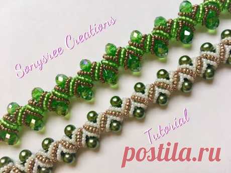 DIY pearl bracelet(zigzag embellishments)(Very clear Tutorial)