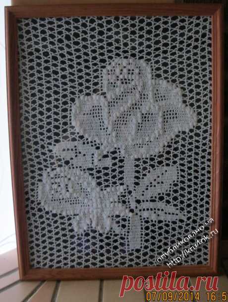 Вязаное крючком панно — работа Светланы - вязание крючком на kru4ok.ru