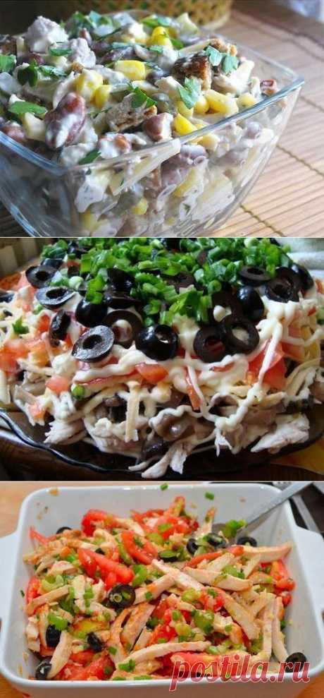 Салаты с куриным филе
