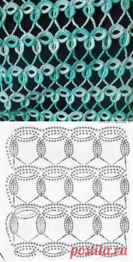 Необычный узор крючком. Схема + МК