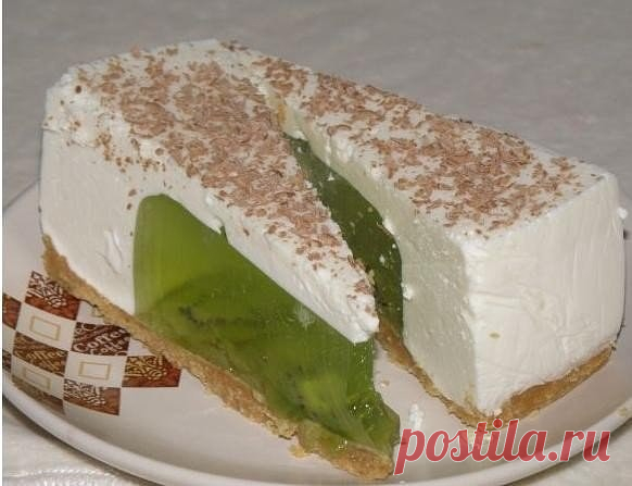 Желейный тортик из киви и сметаны без выпечки | Самые вкусные кулинарные рецепты